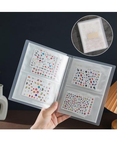 80 Slots Nail Art Sticker Storage Book Nail Art Decals Organizer Display Showing Book Collecting Album Nail Stickers Holder DIY Nail Art Design Tools 1pc