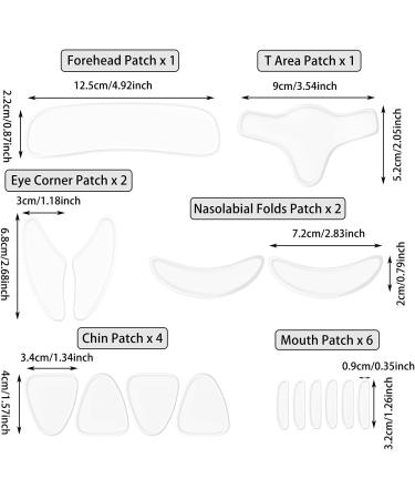 Pufeuoo 16 Pieces Face Wrinkle Patches Silicone Anti Wrinkle Pads Reusable Skin Wrinkles Patches for Smoothing Eye Mouth and Frown Wrinkles - Buy Online on GoSupps.com