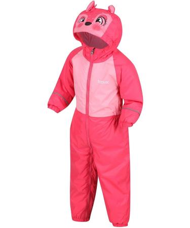 Regatta Kid's Mudplay III Waterproof Insulated Animal All-in-one Suit Size 36-48 Geranium/Pink Blossom - Buy Online on GoSupps.com