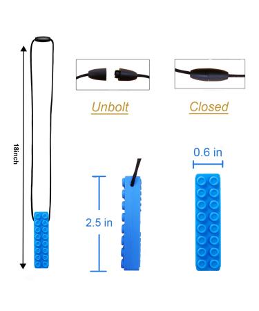 GNAWRISHING Chew Necklace 6-Pack - Dog Tag Shark and Building Block Design - Ideal for Autistic ADHD SPD Oral Motor Kids (Durable) - Buy Online on GoSupps.com