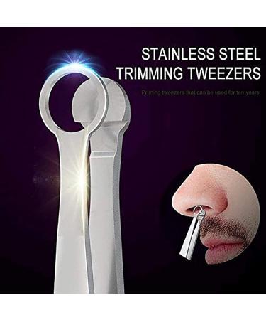 UNbit Nose Hair Trimmer Universal Nose Hair Trimming Tweezers Stainless Steel Round Tip Eyebrow Clippers Hair Removal Grooming Scissor Unisex Tweezers Trimmer - Buy Online on GoSupps.com