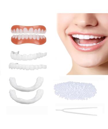 Wttfc 2 pairs of dentures cosmetic veneers dentures veneers click veneers click veneers for a perfect smile selfconfidence in a few minutes at home for women and men - Buy Online on GoSupps.com