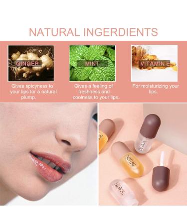 2 PCs Lip Plumper Gloss Kit - Natural Makeup Hydrating Lip Serum for Fuller Lips & Fine Line Reduction | Derol Lip Care - Buy Online on GoSupps.com