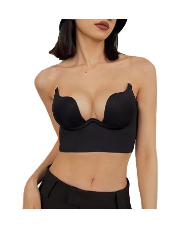 Solid bras with a low back for women bracket bras in U-shape backproof several convertable straps.