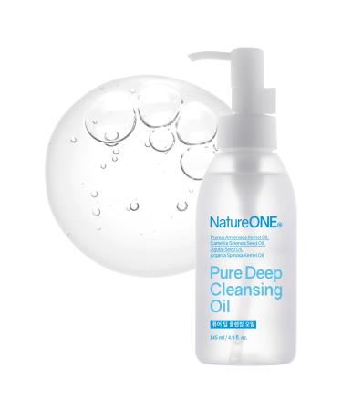 Pure Deep Cleansing Oil with AHA+PHA Argan Oil Jojoba Oil Centella Asiatica Blackhead Remover Sebum Control Pore Cleaner 145ml 4.9 fl. oz.