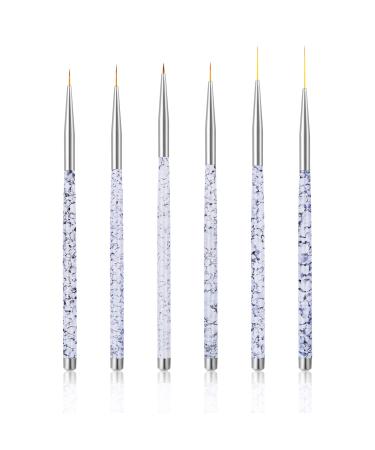 Sibba Water Activated Eyeliner Brush Applicators Eye Makeup Angled Fine Point Plastic Wands Halloween Cosmetic Tool Small Palette Liner Micro Thin Eyebrow Set Nail Art Painting Pen (6 Pcs Transparent) 6 Pieces Transparent