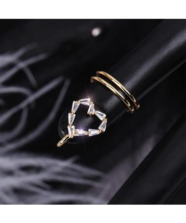 Women Finger Nail Rings Heart Shaped Copper Finger Nail Cap Decoration for Women Girls - Buy Online on GoSupps.com