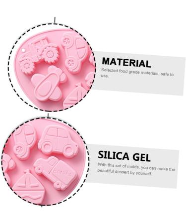Alipis 2pcs Silicone Baking Mold Silicone Molds Fruit Tray Vehicle Chocolate Mold 3D Mousse Fondant Mold 21x16cm Pink - Buy Online on GoSupps.com