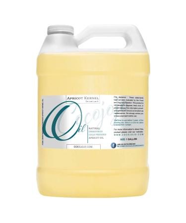 Dr Joe Lab Apricot Kernel Oil - Cold Pressed Unrefined Raw with Scent Pure Natural Moisturizing for Hair and Skin (1 Gallon) 128 Fl Oz (Pack of 1)