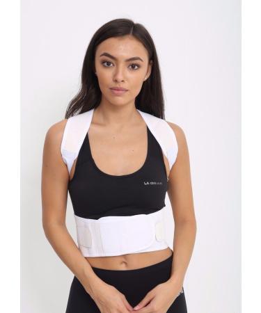 Deluxe Magnetic Posture Corrector with Adjustable Straps | Neoprene | Medium White - Buy Online on GoSupps.com