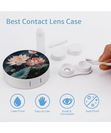 Buy Dragonfly & Lotus Print Contact Lens Case - Durable Travel Box & Care Kit - Buy Online on GoSupps.com