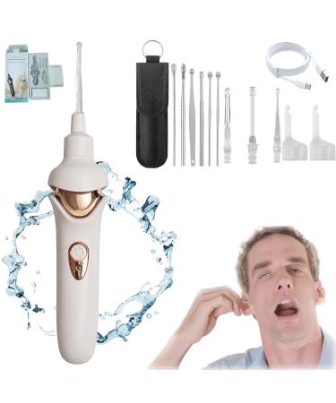 Tweddy Smart Ear Wax Remover Tweddy Smart Ear Wax Vacuum Tweddy Smart Earwax Remover Ear Wax Removal Tool Ear Cleaner Earwax Removal Kit with Light for Children Adult (White)