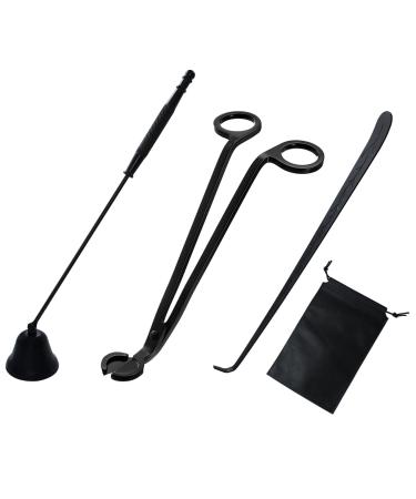 laffeya Candle Wick Cutter Candle Accessory Set 3 in 1 - Candle Wick Trimmer Scissors Candle Snuffer Candle Dipper Candle Care Set with Storage Bag