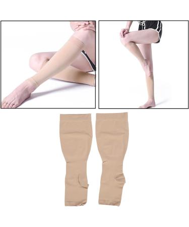 Knee Long Compression Stockings 23-32 mmHg for Varicose Veins & Edema - Supportive Nursing Stockings for Men & Women (4XL) - Buy Online on GoSupps.com