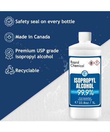 99% Isopropyl Alcohol - Made in Canada - 1L x 4 Pack USP Grade Isopropyl Rubbing Alcohol - 4 Litre Isopropyl Alcohol 99 Percent - Bottle 99.9% Alcohol (1 Litre x 4 Pack / 4L / 1 Gallon) - Buy Online on GoSupps.com