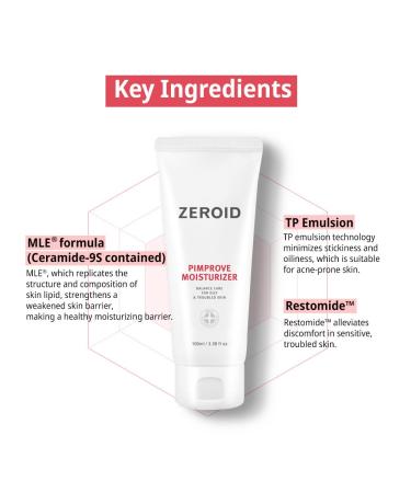 ZEROID Pimprove Moisturizer Duo - Korean Dermocosmetic with Hyaluronic Acid | 2 x 3.38 fl oz (100 mL) - Enhance Skin Barrier & Hydration - Buy Online on GoSupps.com