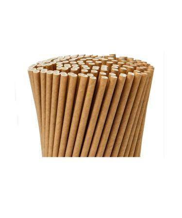 Sowaka 100 Pcs Paper Straws 8 Inch Kraft Bulk Disposable Biodegradable Drinking Draws for Party Supplies Baby Shower Wedding Birthday Christmas Decoration