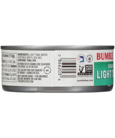 Bumble Bee Chunk Light Tuna in Water 5 oz Cans (Pack of 24) - Wild Caught, 22g Protein - Non-GMO, Gluten-Free, Kosher - Ideal for Tuna Salad & Recipes - Buy Online on GoSupps.com
