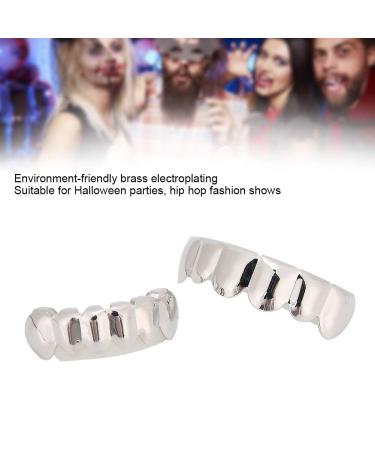 Shiny Silver Grillz for Halloween | Unique Teeth Decoration Jewelry Party Gift - Buy Online on GoSupps.com