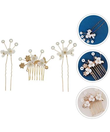 Ipetboom 1 Set Bridal Hairpin Compost Bucket with Lid Japanese Hair Pin Hair Comb Japanese Chopsticks Headpiece for Bride Hair Decorations Alloy European and American Women's Ceramic Flower - Buy Online on GoSupps.com