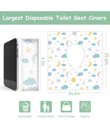 Disposable Toilet Seat Covers for Kids & Adults - Extra Large & Waterproof - 24 Pack Portable Potty Training Protection - Buy Online on GoSupps.com
