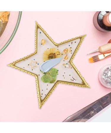  Tuxuseo Nail mixing palette nail makeup mixing palette elegant gold border resin tray for home nail art manicure studio girls and women - Buy Online on GoSupps.com