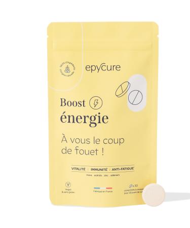 EPYCURE - Energy Boost - Fights Fatigue & Lower Energy, Strengthens Immunity, Tone & Vitality - 98% Natural - Vitamin C, Zinc, Maca, Selenium - 1 Month - Vegan - Made in France