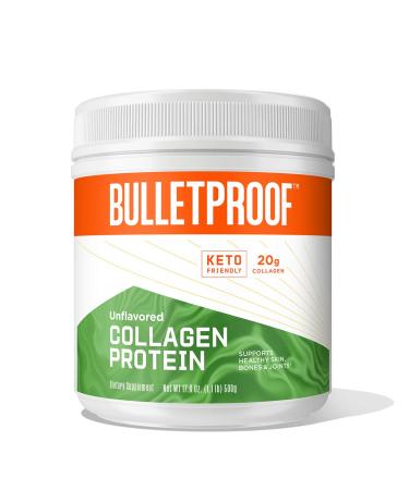 Bulletproof Collagen Protein Powder, Unflavored, Keto-Friendly, Paleo, Grass-fed Collagen, Amino Acid Building Blocks for High Performance (17.6 Ounce) Unflavored 1.1 Pound (Pack of 1)