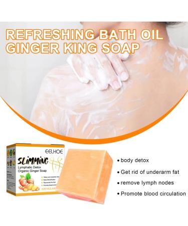 LICHENGTAI Ginger Bar Soap Lymphatic Detox Organic Ginger Bath Soap Natural Organic Ginger Soap Bar for Swelling and Pain Relief Natural Lymphatic Drainage Ginger Soap for All Skin Types - Buy Online on GoSupps.com