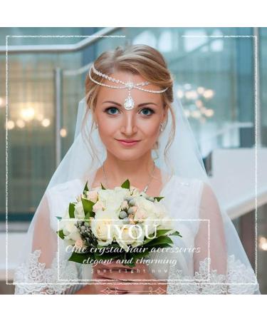 IYOU Shiny Rhinestone Head Chain Silver Crystal Hair Pieces Layering Halloween Costume Party Hair Accessories for Women - Buy Online on GoSupps.com