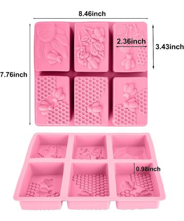 Bee Soap Silicone Fondant Molds - 2PCS Honeycomb Cake & Beehive Chocolate Mold Set - Pink & Gray - Buy Online on GoSupps.com