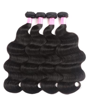 10A Brazilian Virgin Human Hair Bundles Body Wave - 30 28 26 24 Inches - Natural Black Extensions - 100% Unprocessed 10A Grade Body Wavy Weave - 4 Bundles - Buy Online on GoSupps.com