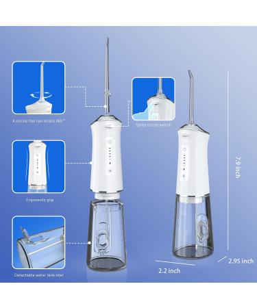Portable Water Dental Flosser - Cordless Rechargeable Oral Irrigator for Travel | 40-140 PSI Teeth Cleaning IPX7 Waterproof (White - Buy Online on GoSupps.com