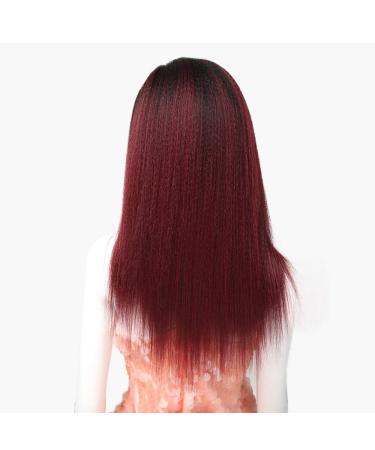SHIYID African American Wigs for Black Women - Red Straight Lace Wig | Premium Synthetic Hair - Buy Online on GoSupps.com