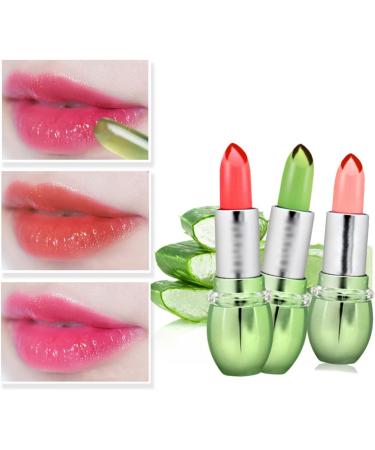 Aloe Vera Lip Balm Temperature Sensor Lip Moisturizer Long Lasting Color Changing Lip Gloss Lipstick - Buy Online on GoSupps.com