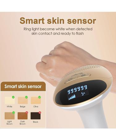 Yachyee 999,999 Flashes Laser Hair Removal Device for Women and Men - Permanent Painless IPL At-Home Hair Removal for Face, Armpits, Legs, Arms, Bikini Line - Includes Goggles (Gold) - Buy Online on GoSupps.com