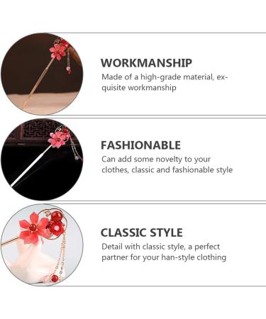 Hanfu Hairpin Hair Barrettes for Women Vintage Hair Stick Wedding Hair Barrettes Chinese Hairpin Pearl Trim Metal Trim Chinese Hair Stick Bride Acetic Acid Classical Flower Hairpin - Buy Online on GoSupps.com