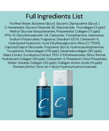 Enough Collagen 3X Moisture Ampoule Hydrating & Firming Serum with Triple Collagen Complex (50ml) 1.69 Fl Oz (Pack of 1) - Buy Online on GoSupps.com