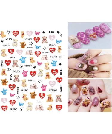 Valentines Day Nail Art Stickers Decals 8 Sheets JMEOWIO Self Adhesive Red Heart Love Kiss Lip Rose Flower Pattern DIY Design Nail Decoration for Women Girls - Buy Online on GoSupps.com