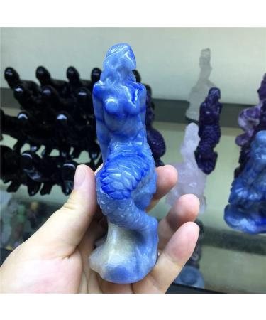 Crystal Rough 1pcs Natural Purple Cloud Mother Stone Crystal Stone Hand-Carved Lovely Mermaid Home Decoration Crafts (Color: 105MM Size: 1PCS) - Buy Online on GoSupps.com