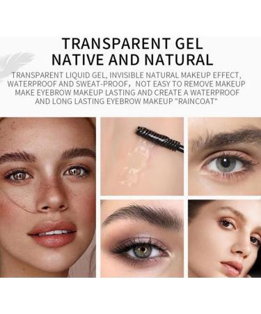 Clear Eyebrow Setting Gel Waterproof Liquid Brow Shaping Gel Long Lasting Brow Gel with Brush 2PCS Eyebrow Gel - Buy Online on GoSupps.com
