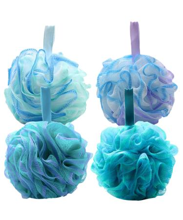 Holibanna 4pcs Bath Ball Bath Loofah Shower Loofah Compact Bath Sponge Shower Accessories Shower Accessory Shower Sponge Body Wash Scrubber Shower Pouf Exfoliating Portable Bathing Balls
