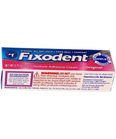 Fixodent Denture Adhesive Cream Original Multi 0.75 Oz - Pack of 4 - Buy Online on GoSupps.com