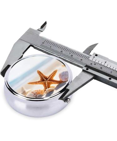 Beach Theme Round Pill Box - 3 Compartment Portable Travel Organizer | Mini Decorative Pocket Medicine Holder - Buy Online on GoSupps.com