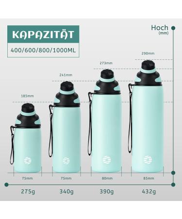 FJBOTTLE Stainless Steel Sport Drinking Bottle - BPA-Free Leak-Safe Magnetic Lid - 1L 800ml 600ml 400ml - Ideal Bike & Fitness Water Bottle for Kids & Adults - Buy Online on GoSupps.com