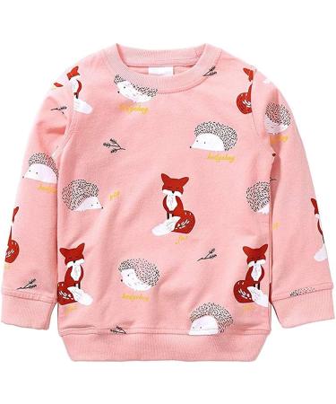 Girls Sweatshirt for Kids Cotton Top Casual Jumper Girl T Shirt Toddler Clothes Long Sleeve Pullover Age 1-12 Years 2-3 Years 01 Pink