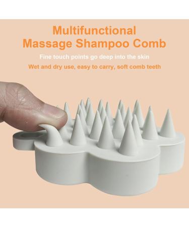 Shurzzesj Scalp Peeling & Shampoo Massage Device Hair Growth Brush for Men & Women | Silicone Shower Brush & Face Washer - White - Buy Online on GoSupps.com