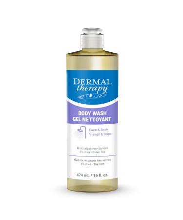Dermal Therapy 2-in-1 Body Wash Moisturizing Cleanser - 5% Urea & AHA Sulfate-Free - 16 Fl Oz / 474 ml