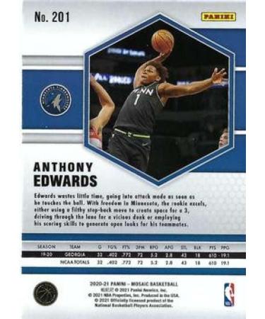 2020-21 Panini Mosaic Anthony Edwards RC Rookie Trading Card - Minnesota Timberwolves NBA Basketball - Buy Online on GoSupps.com