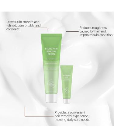 Facial Hair Removal Cream - Moisturizing 2 in 1 with Spatula - Facial Hair Removal Cream Kit for Daily Use Holidays Weddings Summer Travel Beach Brides Women Men - Buy Online on GoSupps.com